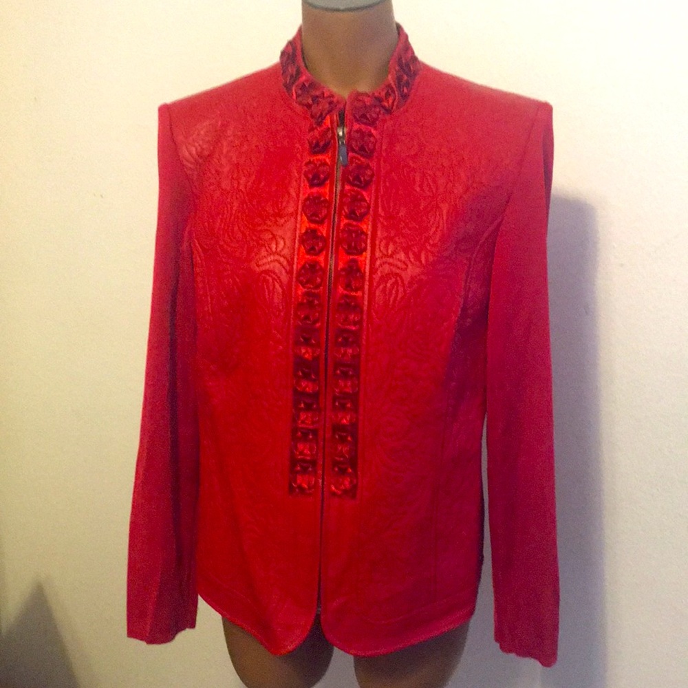 Peter Nygard Red Leather Jacket